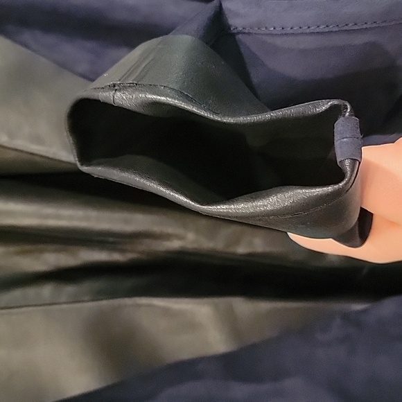 Layfette 148 Suede Leather Navy Blazer Jacket Size 8 - Picture 6 of 9